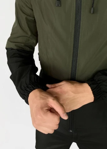 Оливковий (хакі) демісезонний костюм softshell light хакі-чорний Intruder