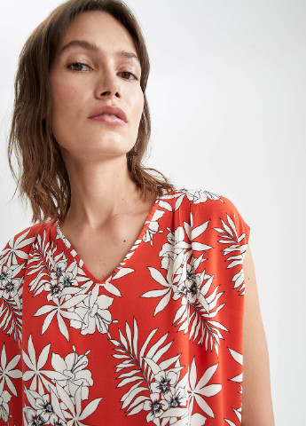 Терракотовая летняя блуза DeFacto