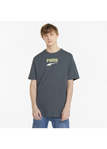 Сіра футболка downtown logo crew neck men's tee Puma
