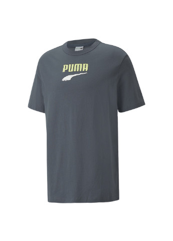 Сіра футболка downtown logo crew neck men's tee Puma