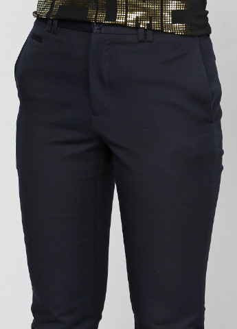 Темно-синие кэжуал демисезонные зауженные брюки Noak