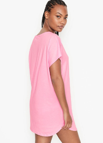 Розовое домашнее платье платье-футболка Victoria's Secret с логотипом