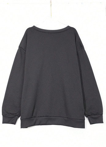 Черный свитшот SHEIN новогодний без декора (352938659)