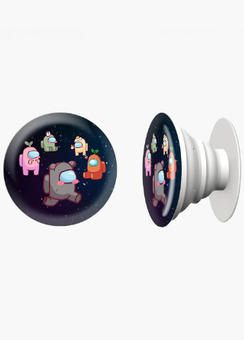 Попсокет (Popsockets) тримач для смартфону Амонг Ас (Among Us) (8754-2407) Чорний MobiPrint (216836494)