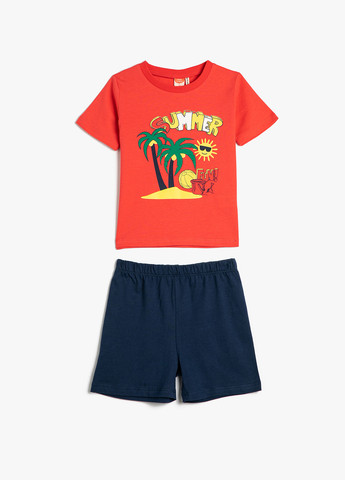 Комбинированный летний костюм (футболка, шорты) с шортами KOTON