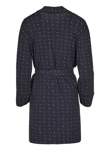 Темно-синій демісезонний комплект (халат, футболка, штани) Fleri