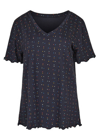 Темно-синій демісезонний комплект (халат, футболка, штани) Fleri