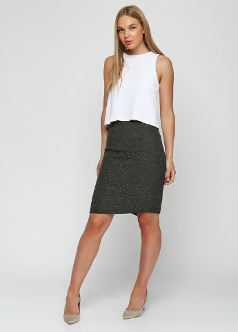 Оливковая (хаки) офисная меланж юбка Luisa Spagnoli со средней талией