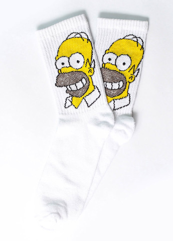 Шкарпетки Гомер Rock'n'socks білі повсякденні