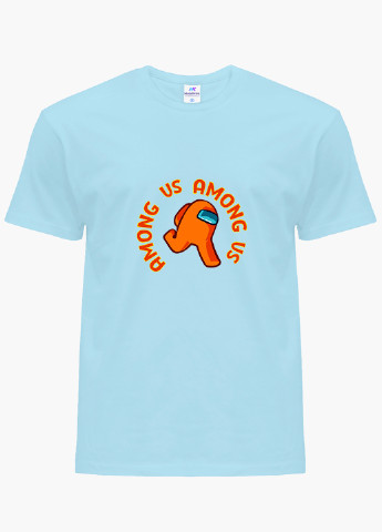 Голубая демисезонная футболка детская амонг ас оранжевый (among us orange)(9224-2408) MobiPrint