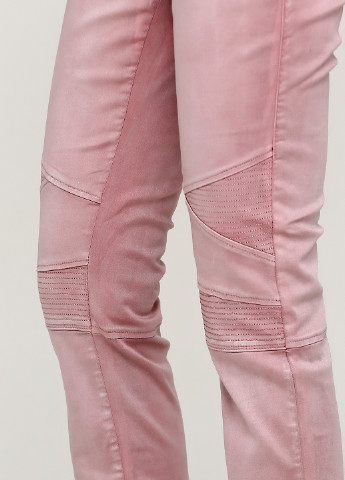 Штани B.C. Best Connections завужені, вкорочені однотонні рожеві джинсові бавовна