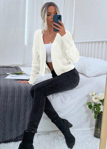 Айвори демисезонный кардиган SHEIN