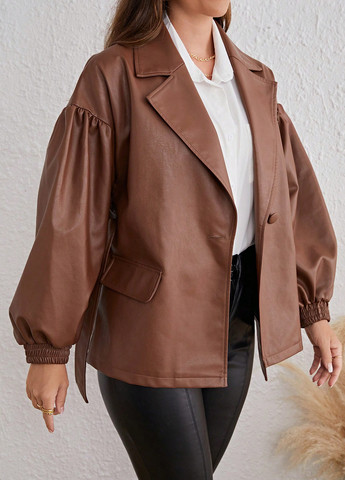 Коричнева демісезонна куртка SHEIN