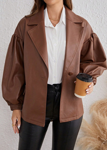 Коричнева демісезонна куртка SHEIN