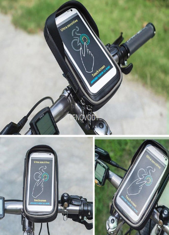 Велотримач тримач чохол водонепроникний для телефону на велосипед з кріпленням на кермо (3902315-В) Сірий Francesco Marconi (231674067)