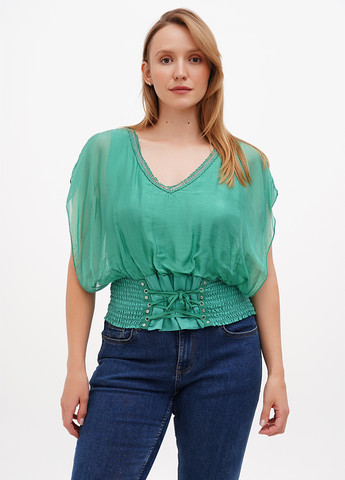 Зелена блуза Pura Seta