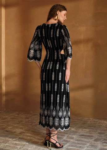 Чорна кежуал сукня а-силует SHEIN з квітковим принтом