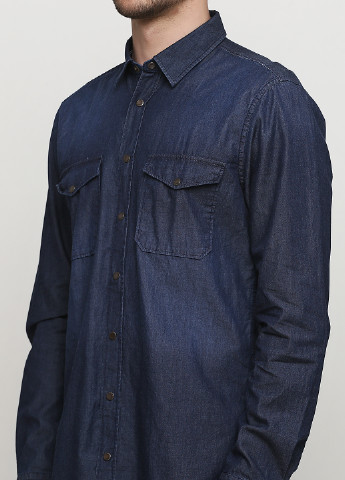 Темно-синяя джинсовая рубашка однотонная Joop