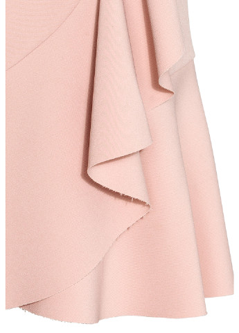 Бледно-розовая кэжуал однотонная юбка H&M мини