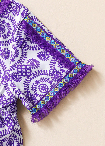 Комбинированный летний костюм (блуза, брюки, шарф) SHEIN