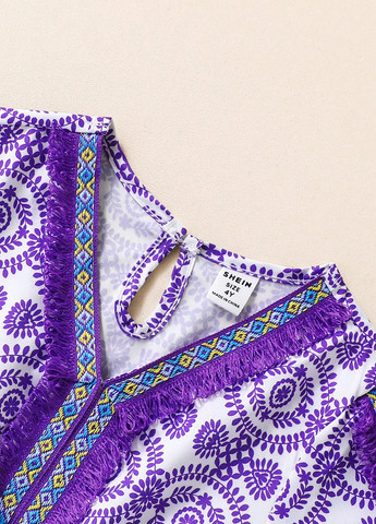 Комбинированный летний костюм (блуза, брюки, шарф) SHEIN