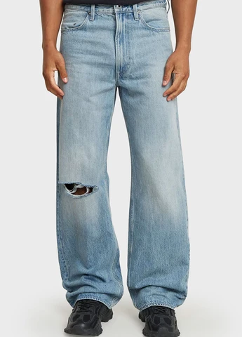 Голубые демисезонные свободные джинсы G-Star Raw