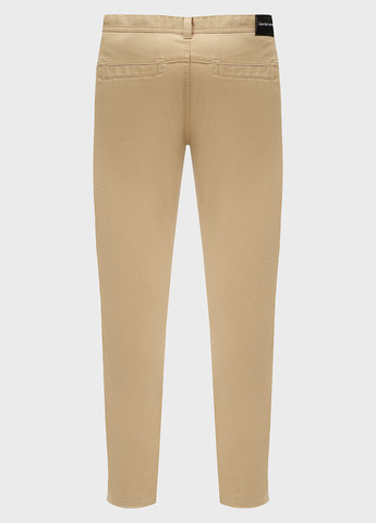 Бежевые кэжуал демисезонные зауженные брюки Calvin Klein Jeans