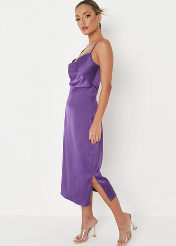 Фиолетовое коктейльное платье платье-комбинация Missguided однотонное