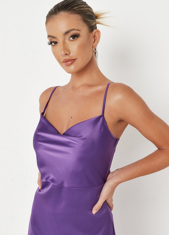 Фиолетовое коктейльное платье платье-комбинация Missguided однотонное