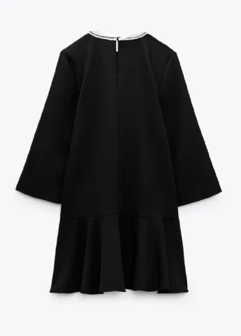 Черное кэжуал платье Zara однотонное