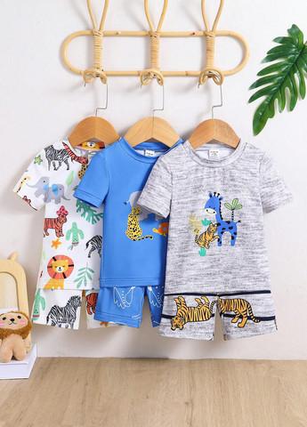 Комбінована всесезон піжама (футболка, шорти) 3 шт. футболка + шорти SHEIN