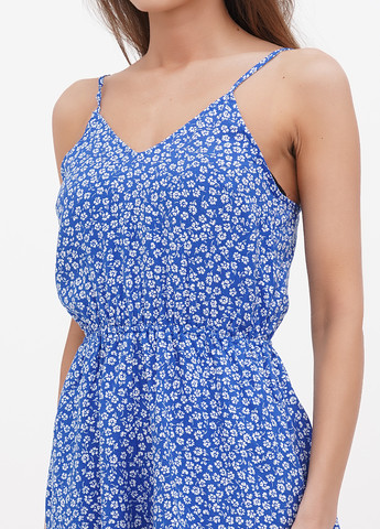 Комбінезон H&M комбінезон-шорти квітковий синій кежуал віскоза