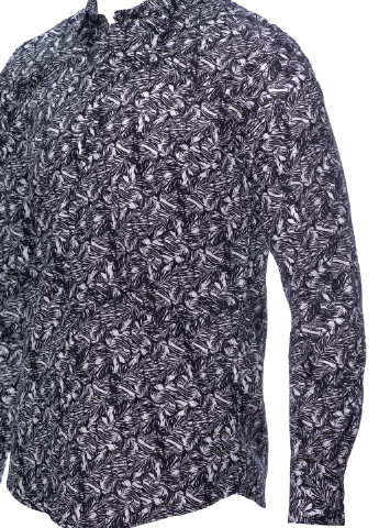Черно-белая классическая рубашка с абстрактным узором Antony Morato