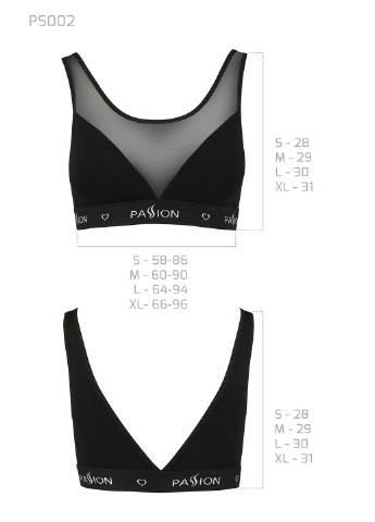 Топ з прозорою вставкою PS002 TOP white, size XL Passion (255615074)