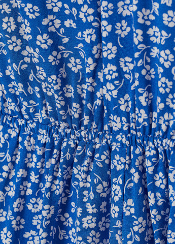 Комбинезон H&M комбинезон-шорты цветочный синий кэжуал вискоза