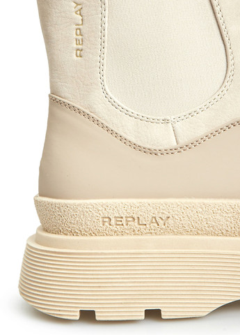 Зимние ботинки челси Replay с тиснением, с логотипом из искусственной кожи, тканевые