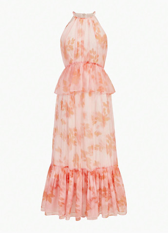 Світло-рожева святковий, кежуал сукня кльош SHEIN з квітковим принтом