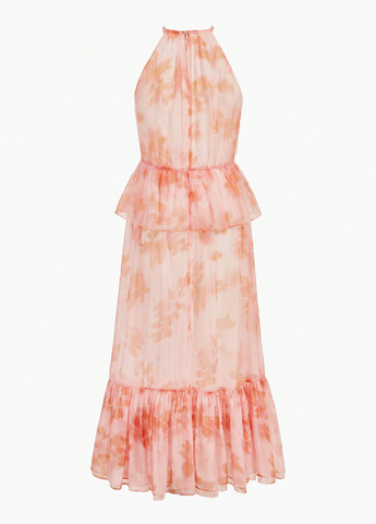 Світло-рожева святковий, кежуал сукня кльош SHEIN з квітковим принтом