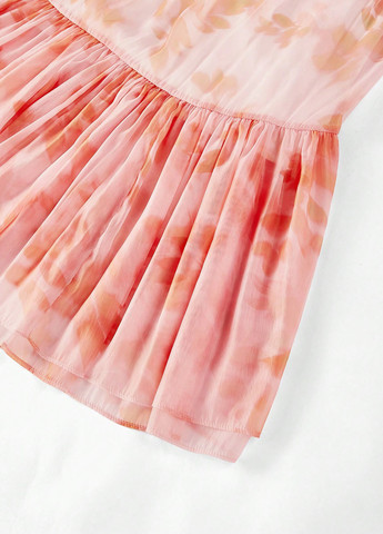 Світло-рожева святковий, кежуал сукня кльош SHEIN з квітковим принтом