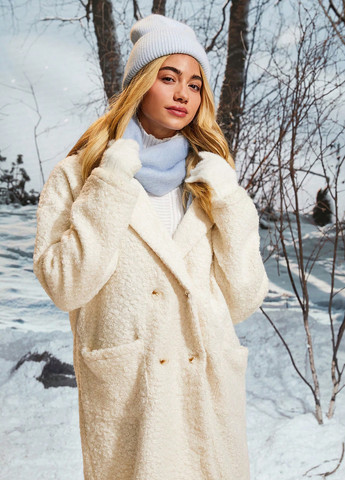 Білий демісезонне Пальто двобортне SHEIN