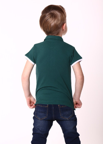 Темно-зеленая детская футболка-футболка поло детская TvoePolo однотонная
