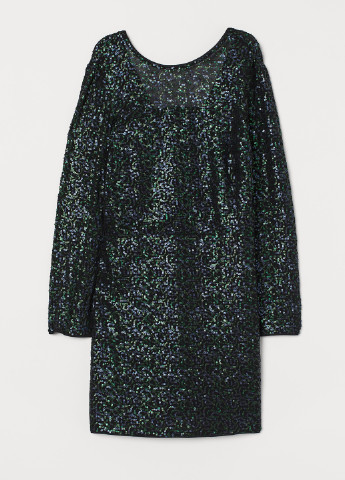 Темно-зеленое кэжуал платье футляр H&M однотонное