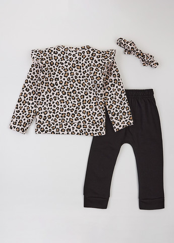 Чорний демісезонний комплект (світшот, штани, пов'язка) dexter's