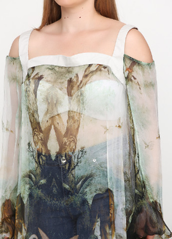 Оливковая летняя блуза Oblique