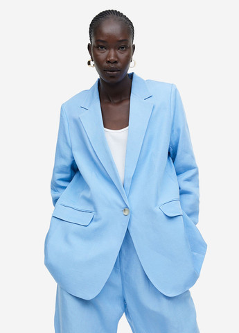 Голубой женский жакет H&M однотонный - летний