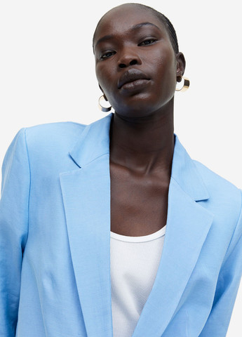 Голубой женский жакет H&M однотонный - летний