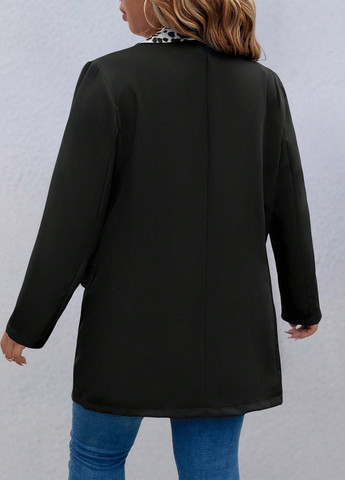 Черный женский жакет SHEIN леопардовый - демисезонный