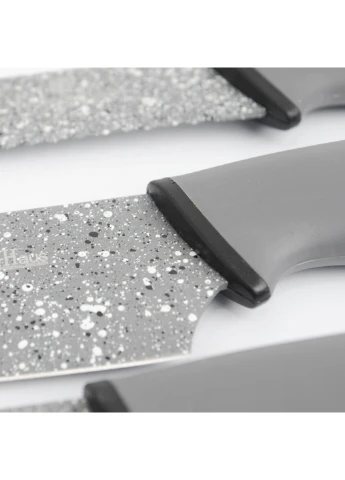 Набір ножів Granit Diamond Line gray 8 предметів Berlinger Haus сірий, нержавіюча сталь
