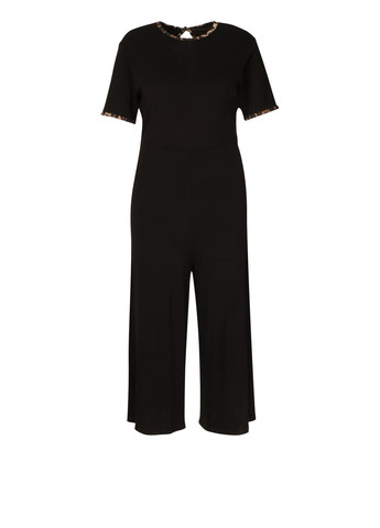 Комбинезон Boohoo комбинезон-брюки однотонный чёрный кэжуал вискоза