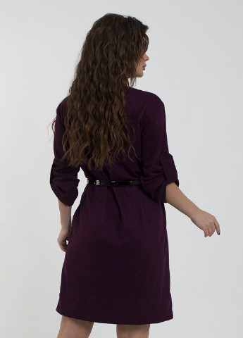 Бордовое деловое платье рубашка Modna Anka однотонное
